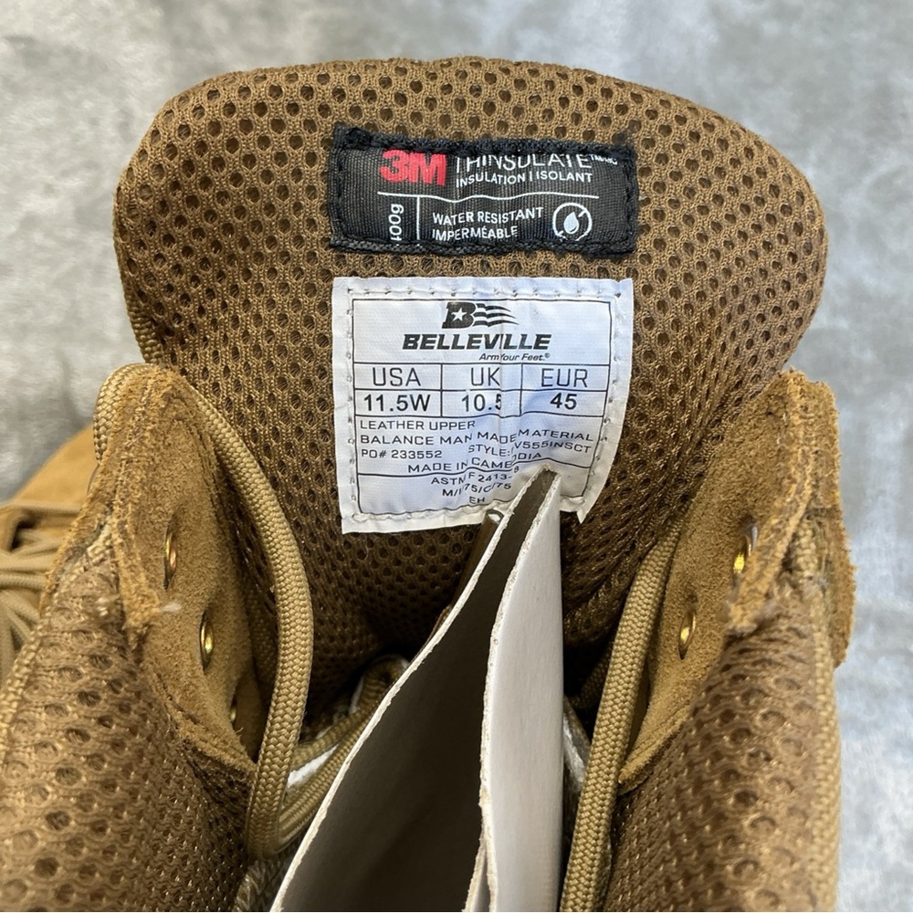 belleville boots Coyote Mens 11.5 Wide squall insulated composite toe BV555INSCT - Picture 9 of 12